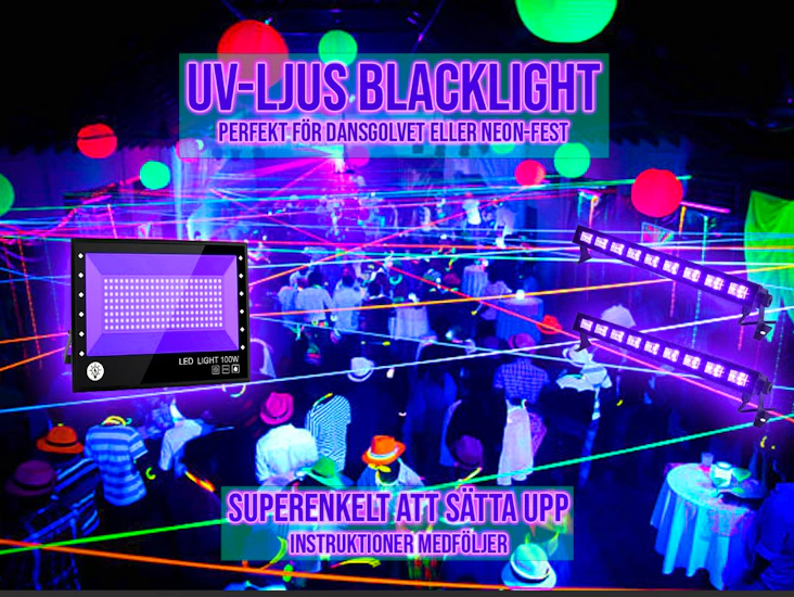 Rejäla uv-ljus/blacklight för fest/neonparty