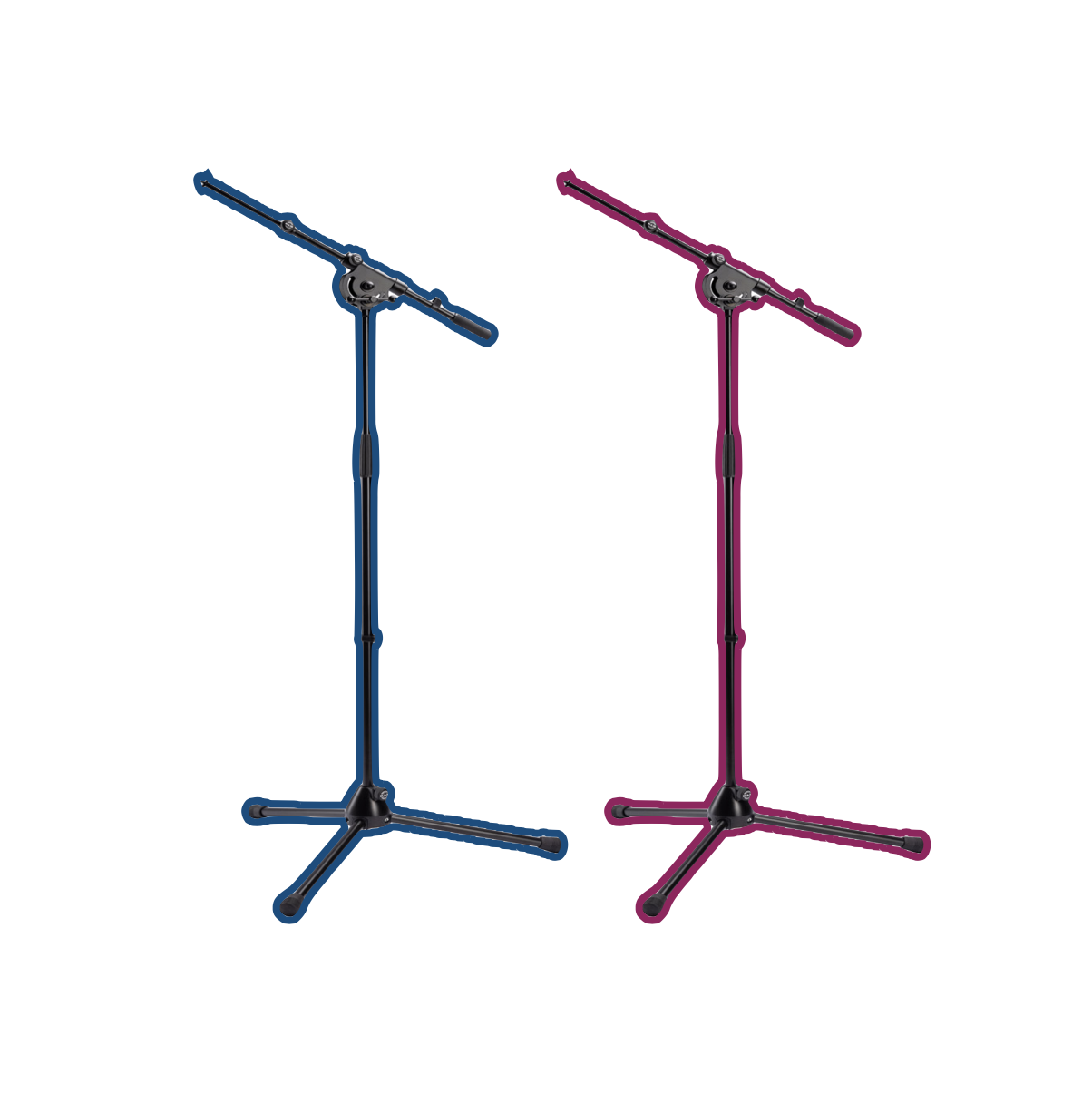 2x microphone stand with boom for mic (k&m 21010)