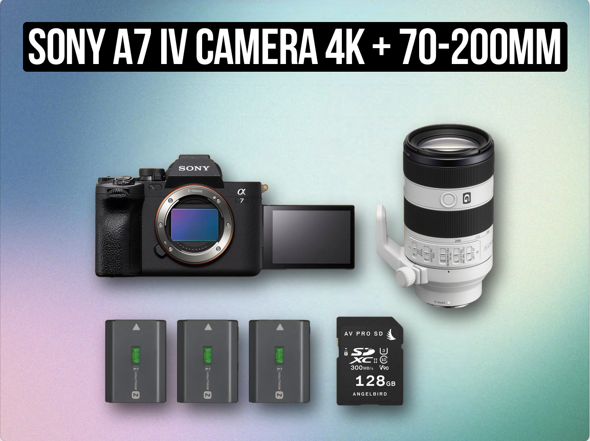 Sony a7 iv camera 4k + 70-200mm macro zoom lens sony g f4 mk ii mirrorless full frame