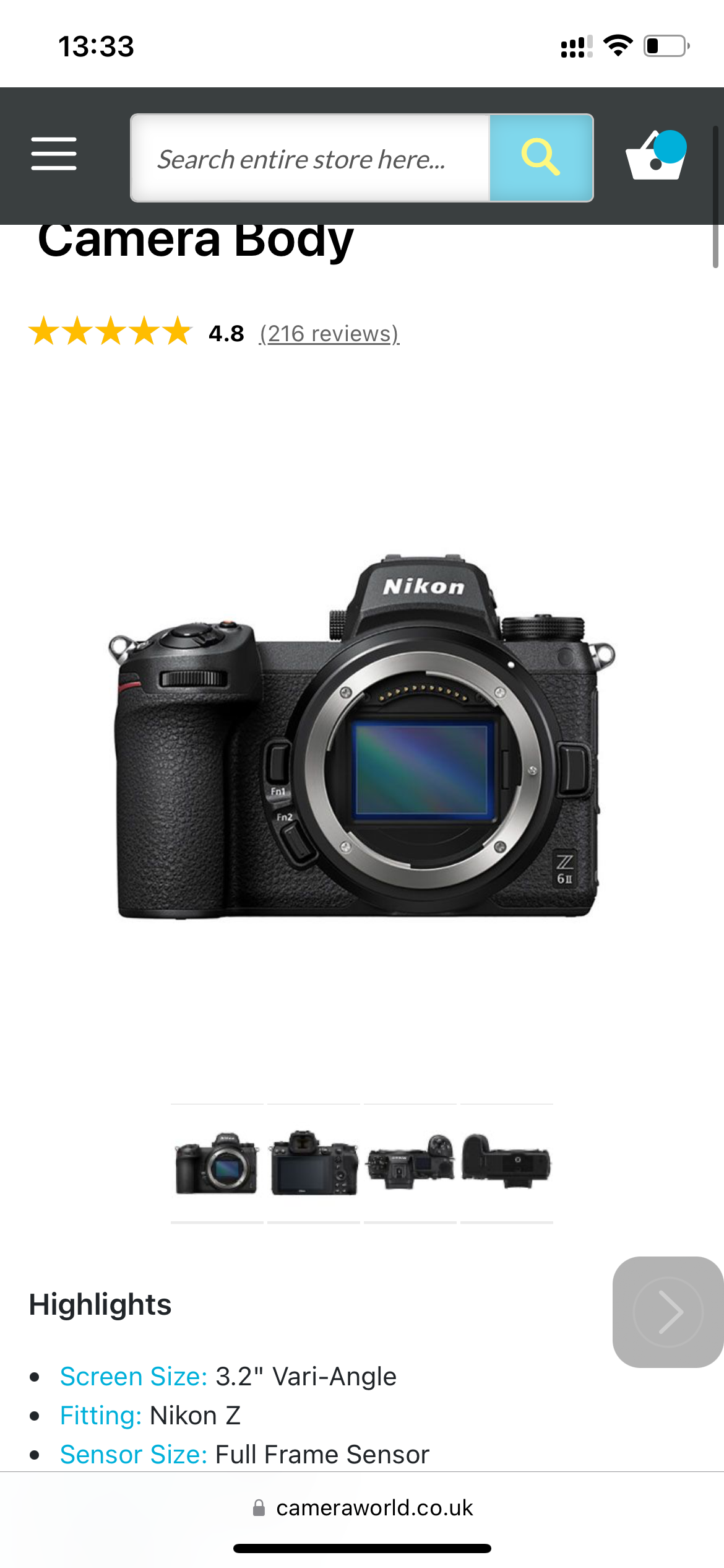 Nikon z6ii mirrorless camera