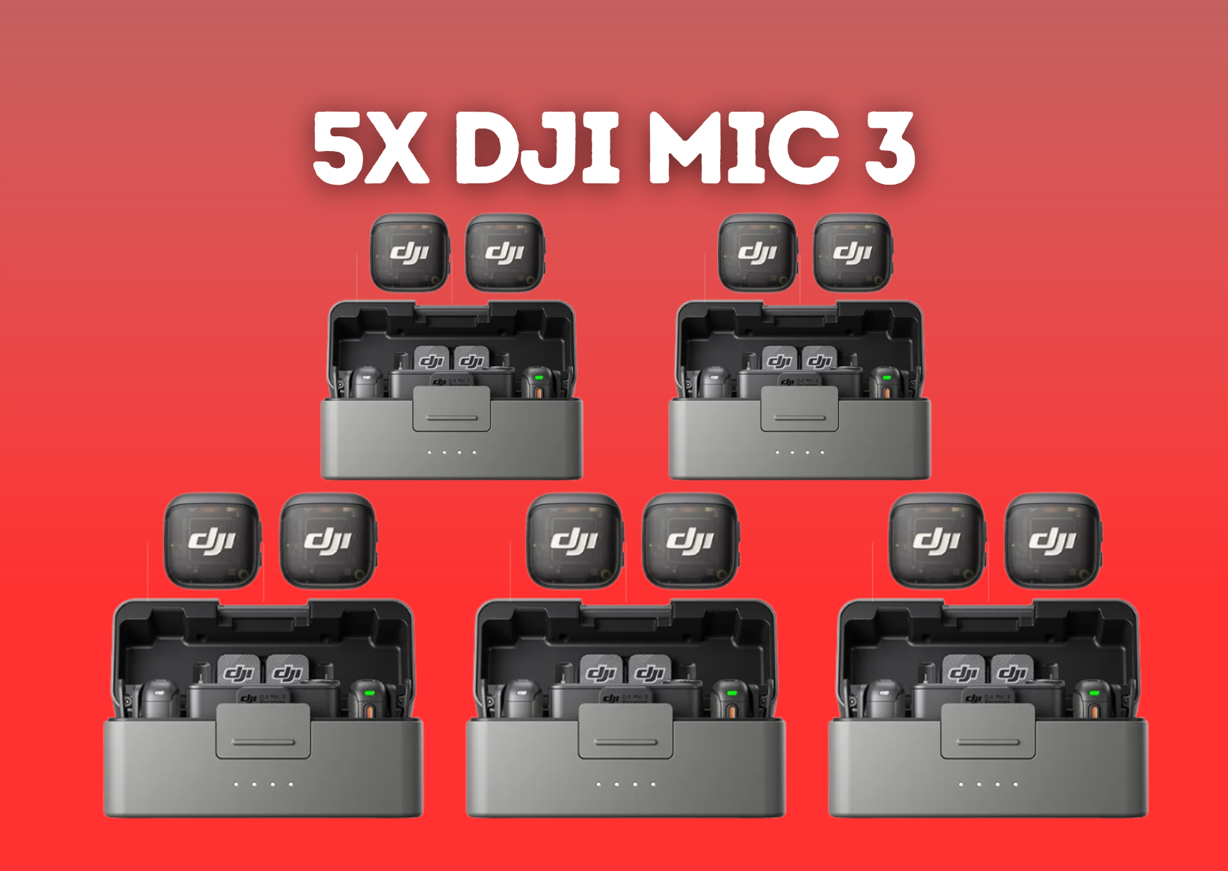 5x dji mic 3 (4 tx + 1 rx + charging case)