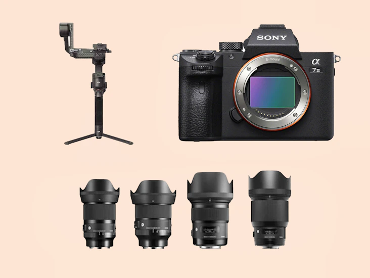 Sony a7iii / dji rs4 sigma prime lens set