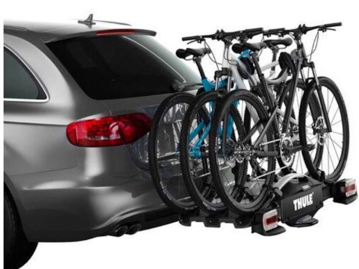 Cykelhållare fällbar för tre cyklar