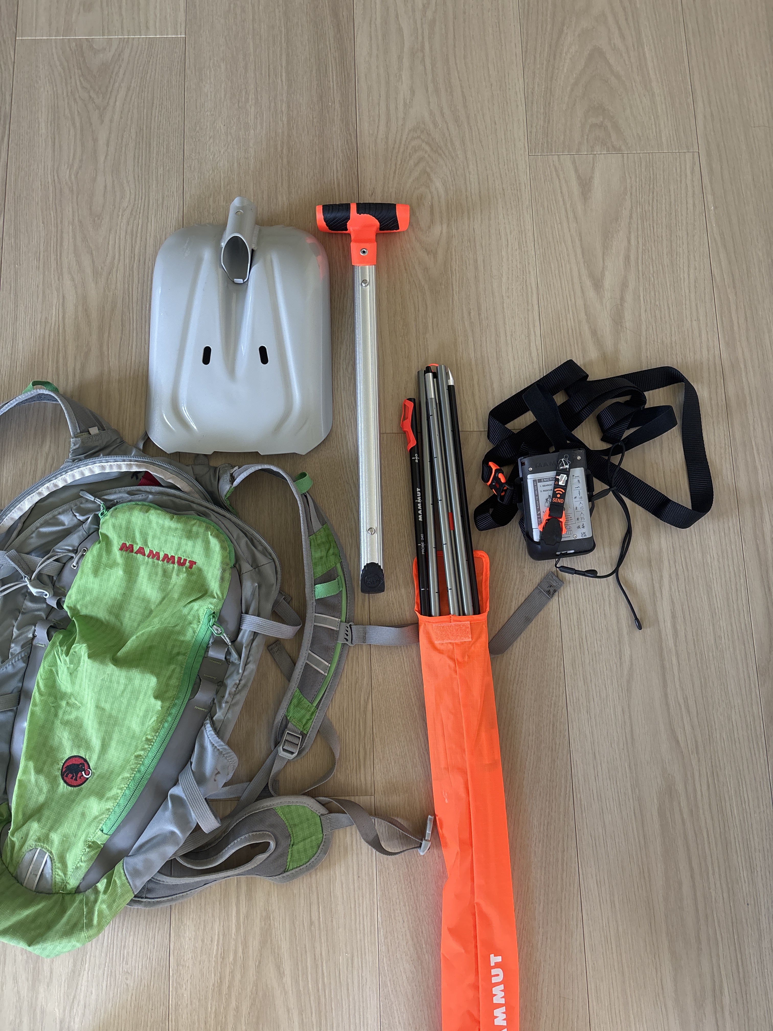 Skredpakke og sekk fra mammut
