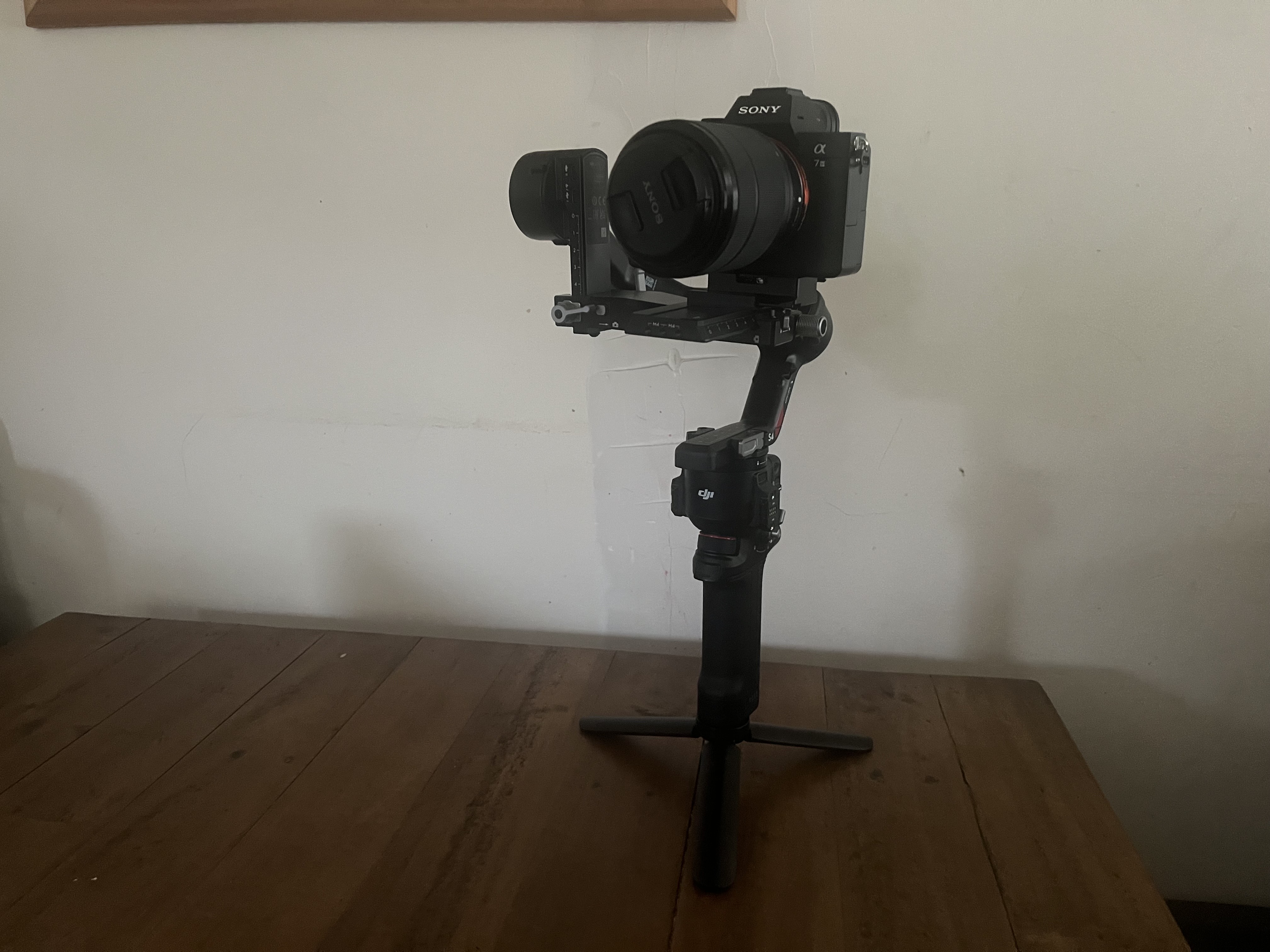 Dji rs 4  and sony a7iii camera with accessories
