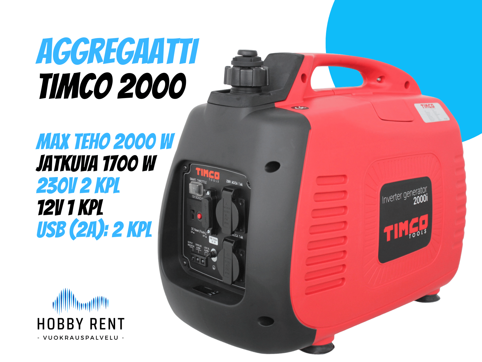 Timco 2000i invertteri-aggregaatti 2000w