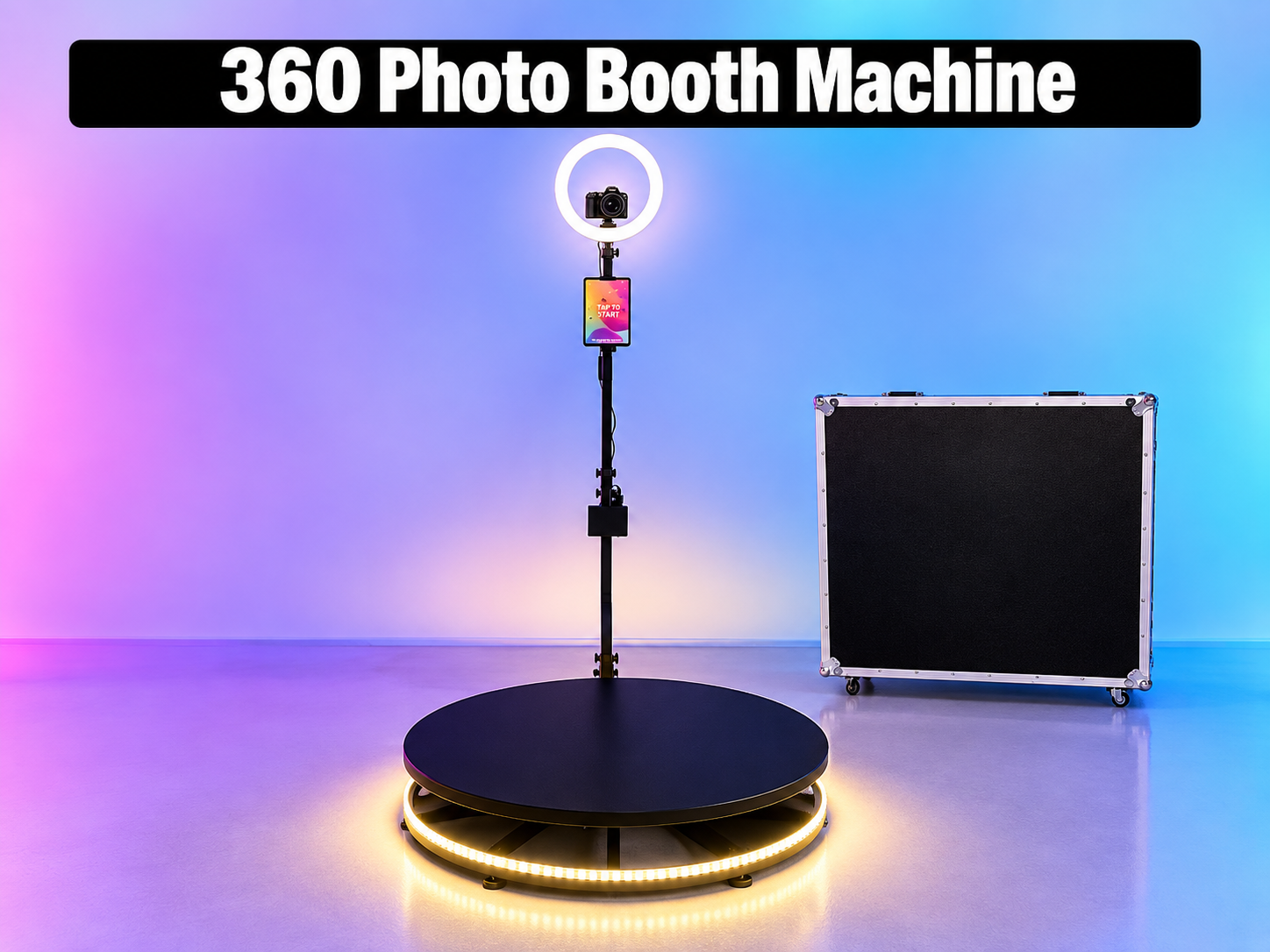 360 photo booth machine | slow motion booth auto spinner ring light camera stand