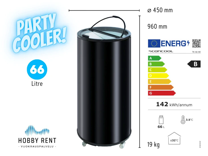 Party cooler 66l tynnyrijääkaappi