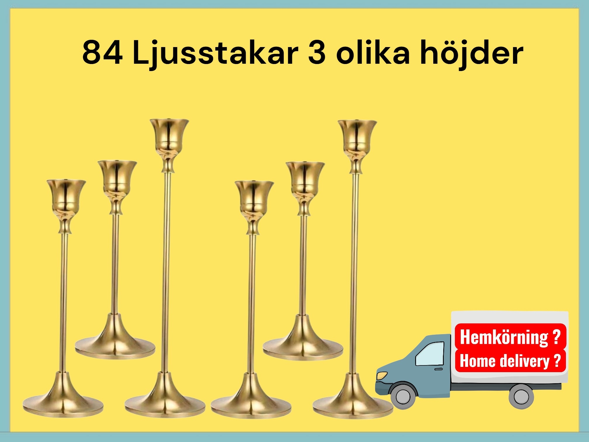 84  stycken ljusstakar  3 olika höjder