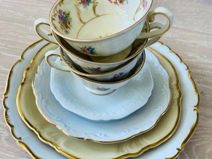 Porslin, vintageporslin till bröllop och fest