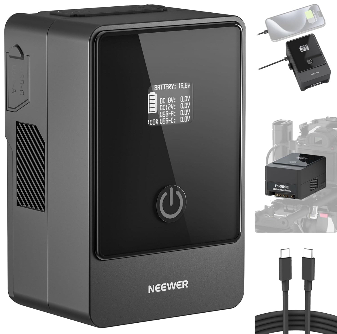 Neewer mini v mount battery 6800mah 99wh 14.5v 