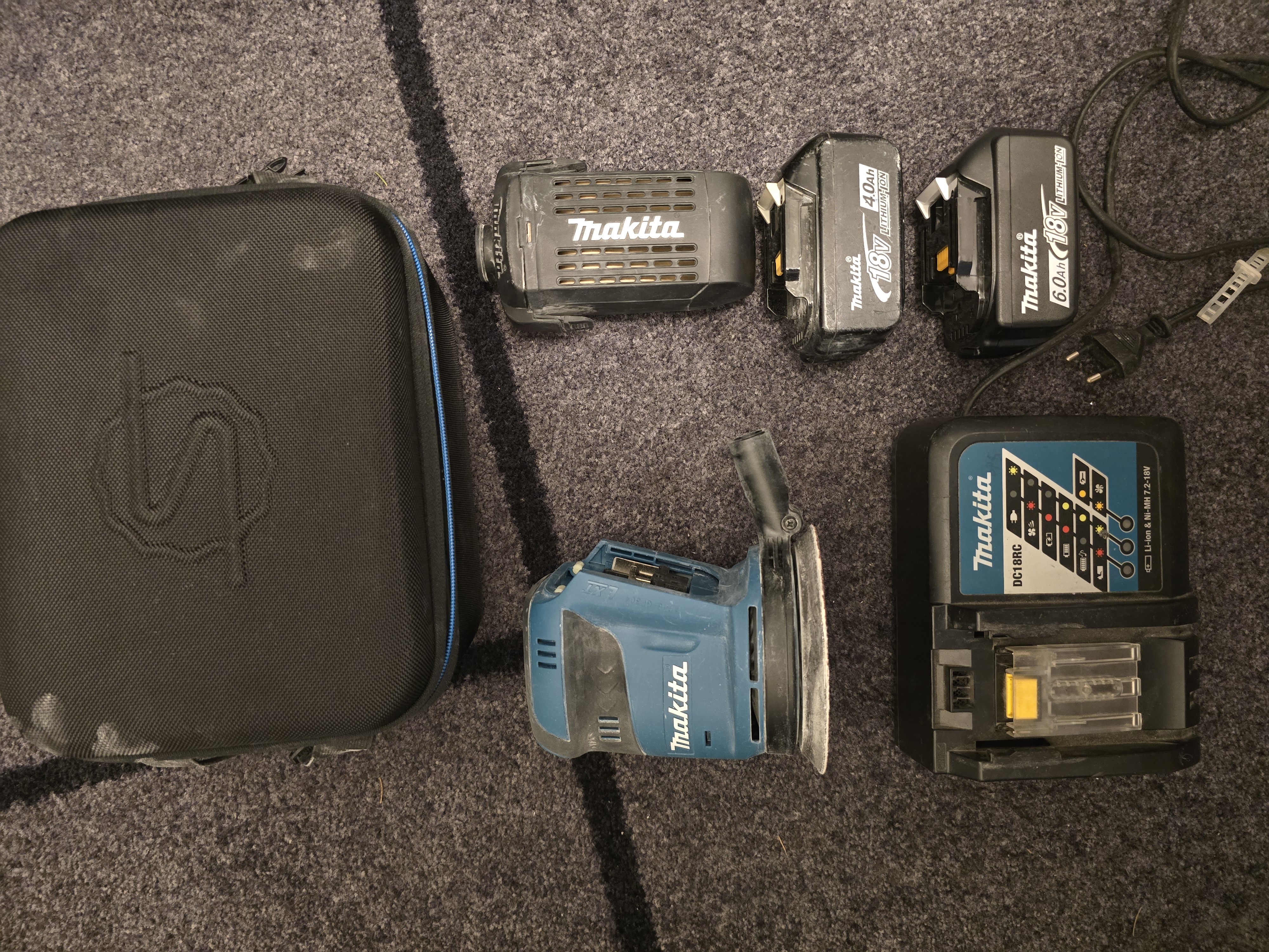 Makita 18v excenterslip mes batteri