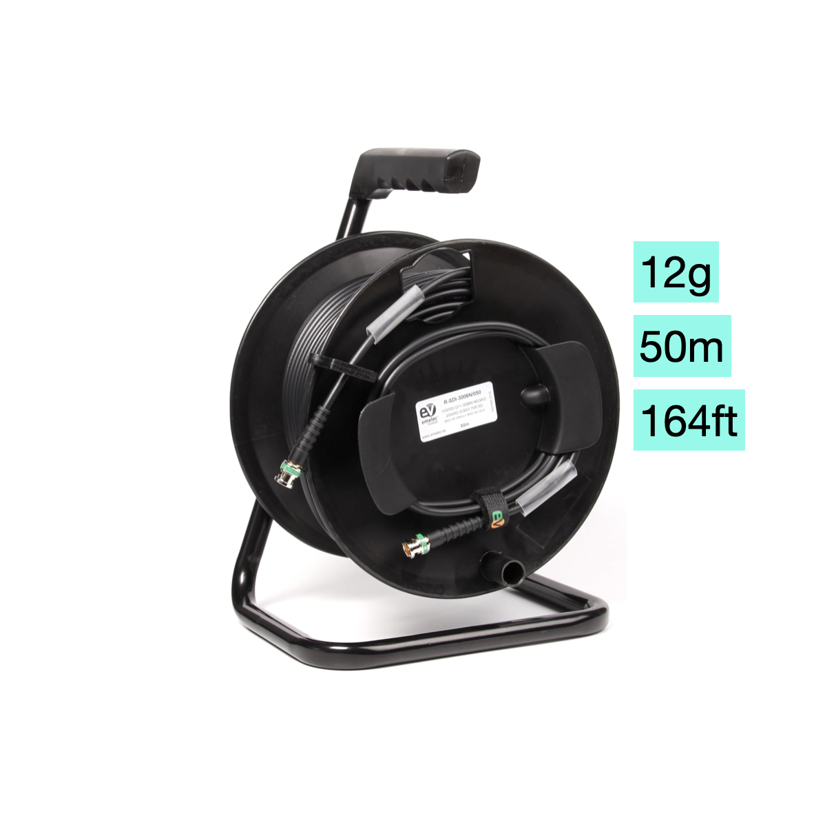 50m 164ft 12g sdi cable drum  reel 4k @ 60 uhd bnc (4x available)