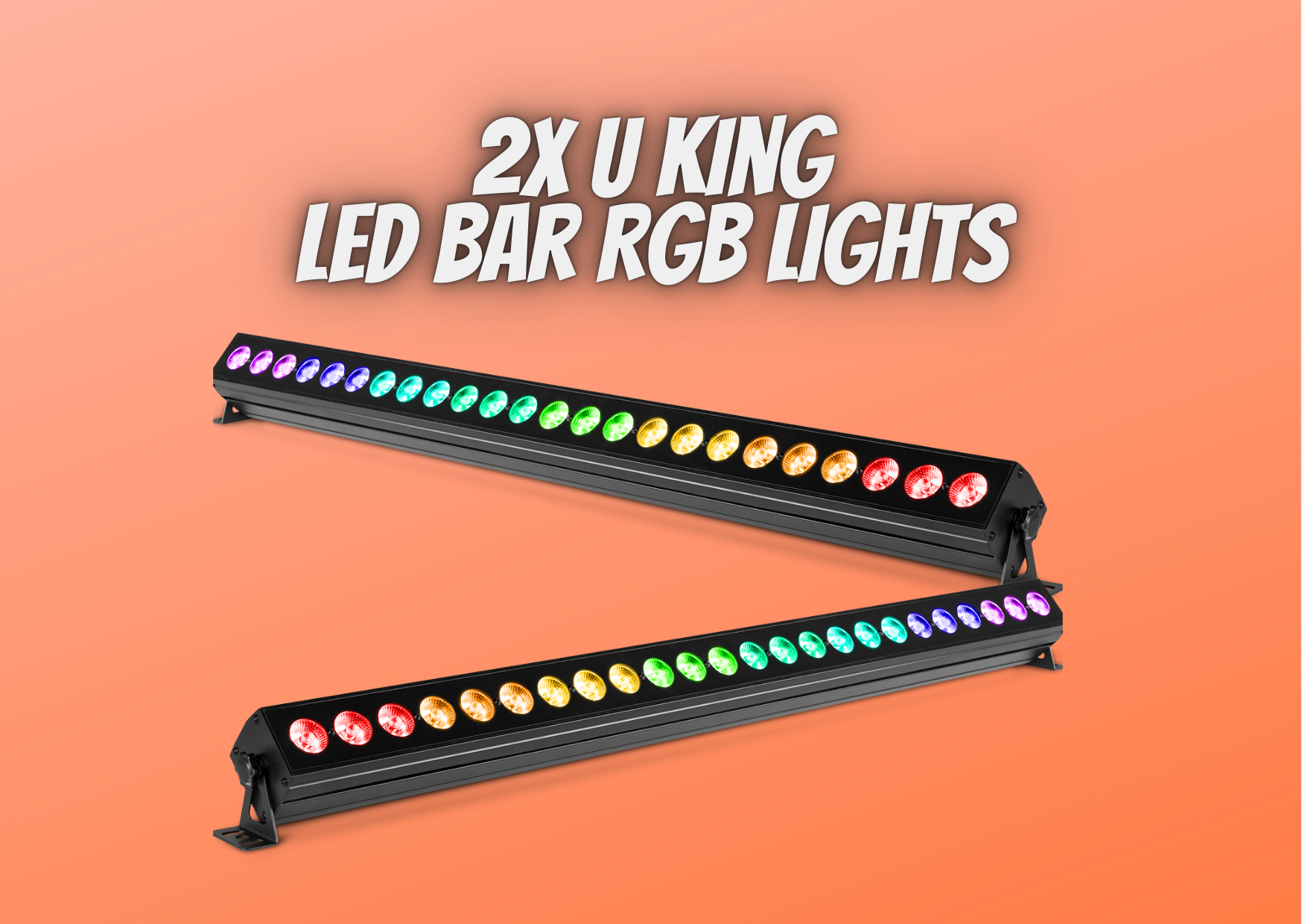 2x u king b354 led bar rgb 24 light bar uplighter - strobe effect