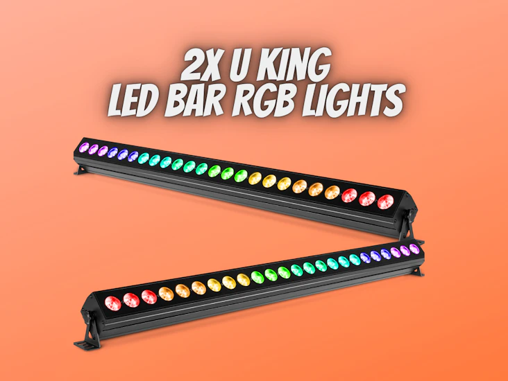 2x u king b354 led bar rgb 24 light bar uplighter - strobe effect