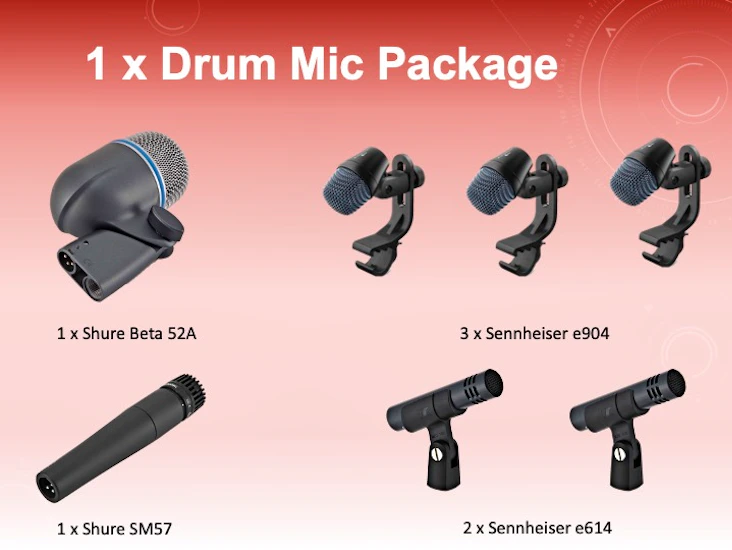 1 x drum microphone package