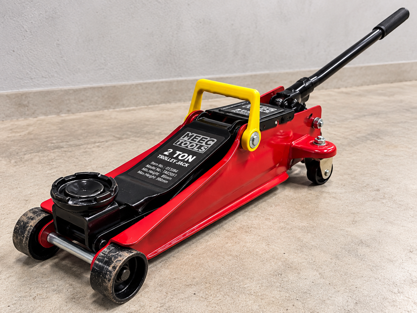 Meec tools 2 tonn garasjejekk – lavprofil 85–380 mm