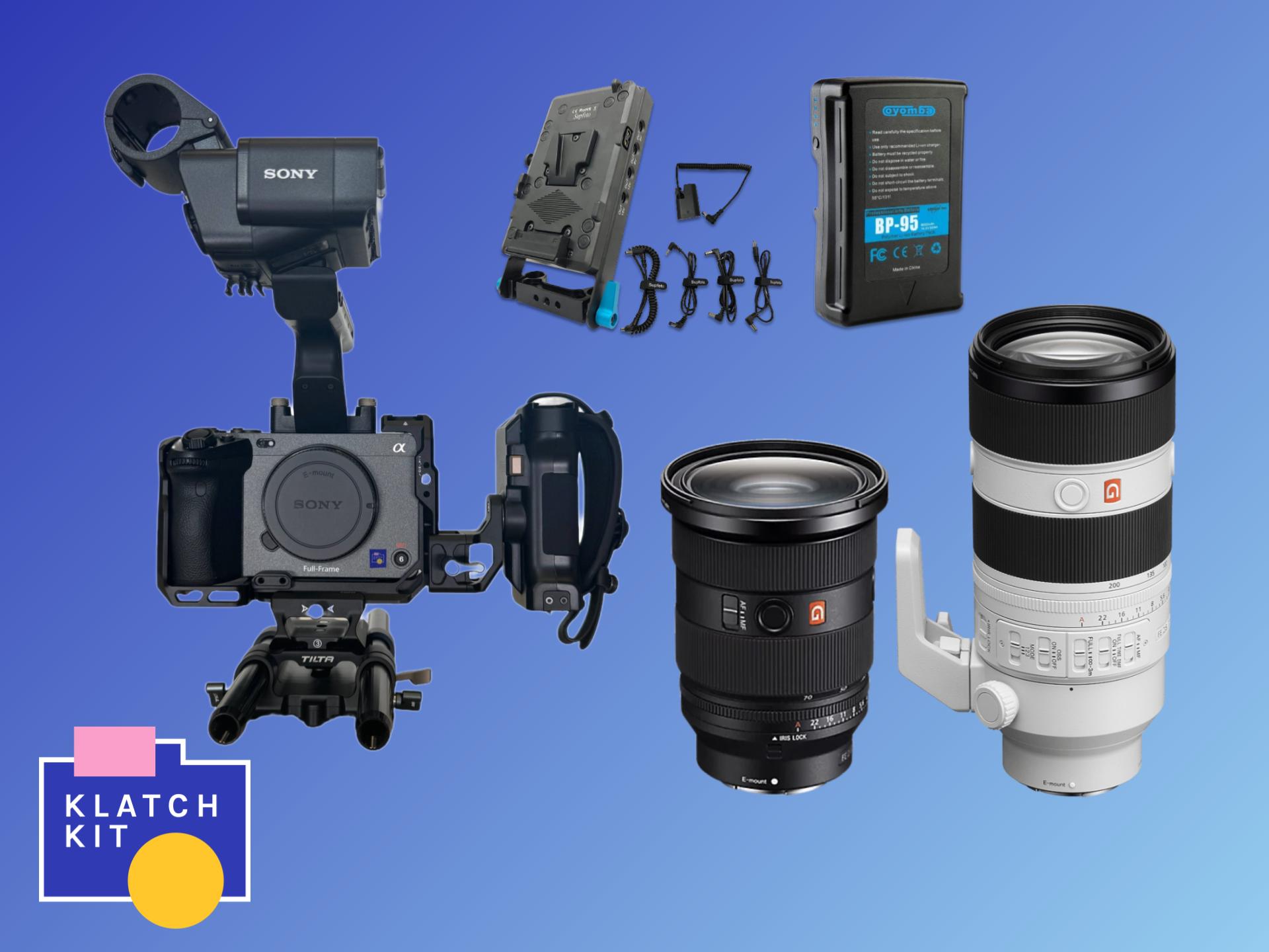 Sony fx3 + sony gm fe 24-70mm f2.8 + sony gm fe 70-200mm f2.8 + vlok power