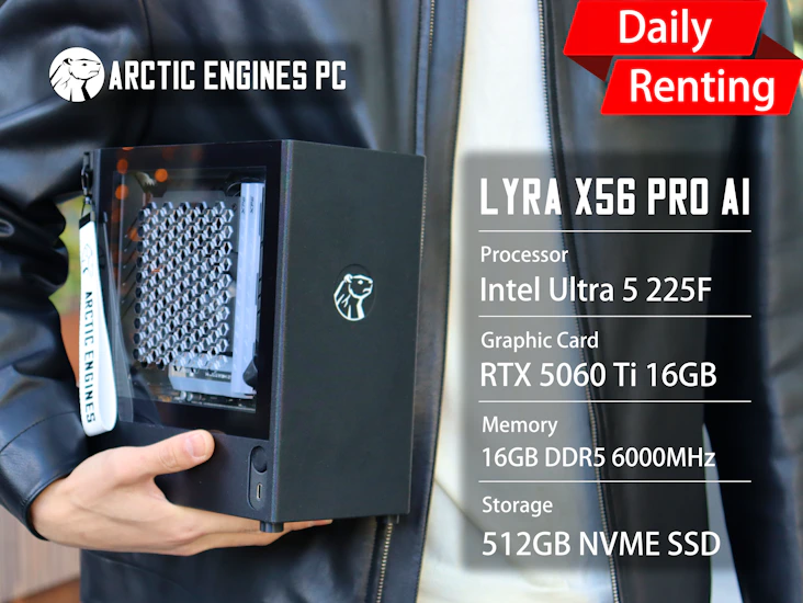 High spec gaming/live streaming pc - intel 15th gen, rtx 5060 ti 16gb ultra-compact desktop pc - daily renting only