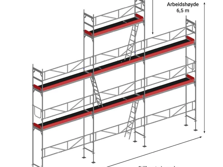 Alu stillas galv-pakke til leie - 56 m²