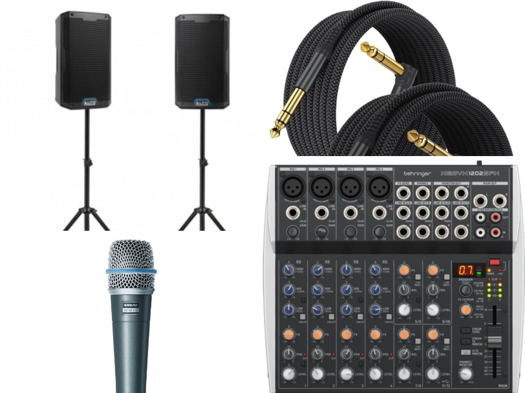 Full live set up | pa | mixer | mic
