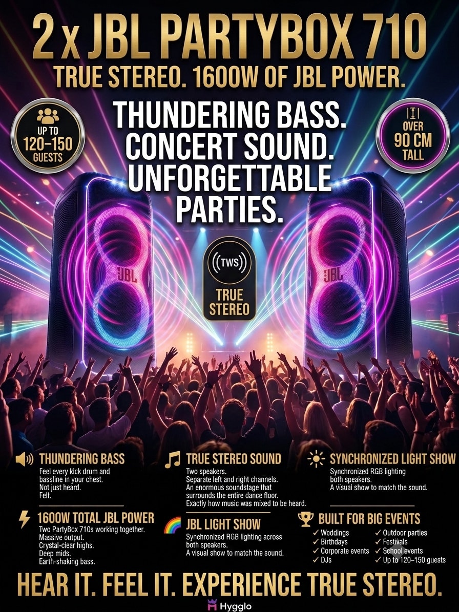 🎤👑 det ultimata karaoke- & festpaketet: 2 × jbl partybox 710 (1600w) + trådlösa mikrofoner