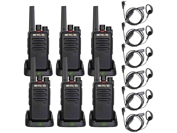 6x 2 way radio with individual chargers