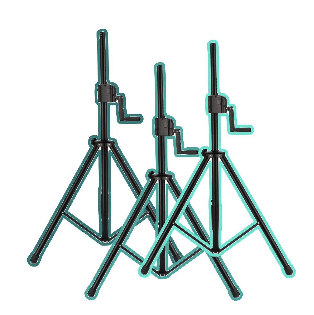 3x heavy duty speaker stand with crank