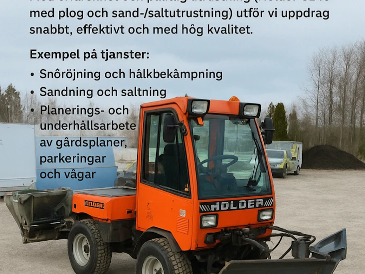 Redskapsbärare holder med plog och sandspridare