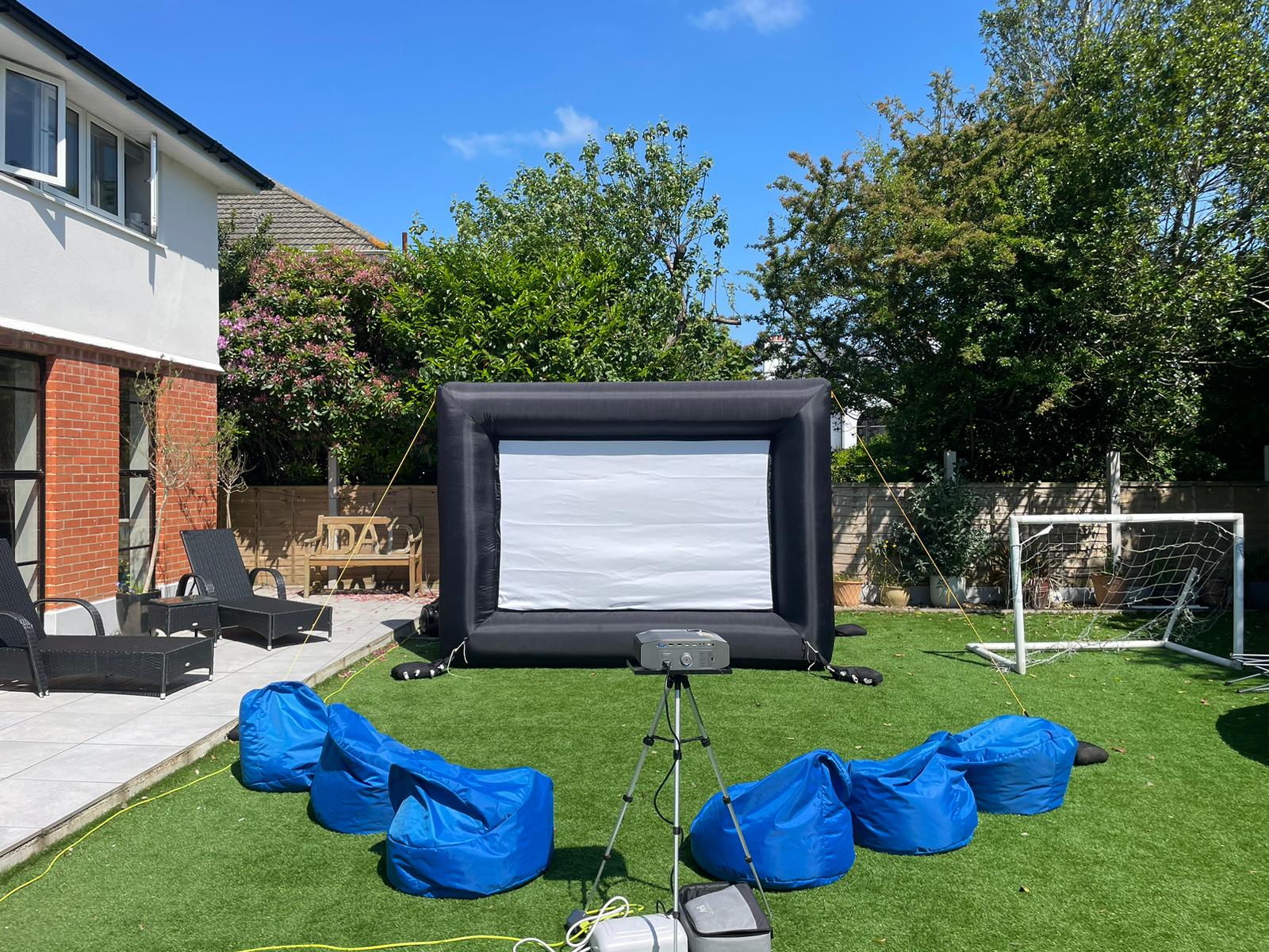 Outdoor cinema (projector, screen, speakers)