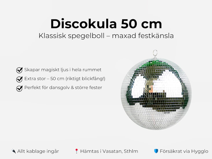 Discokula 50 cm – stor spegelboll för fest & event