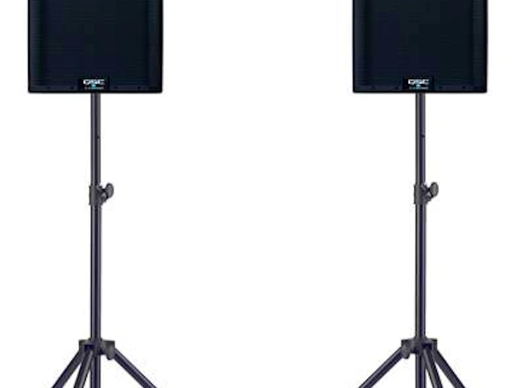 Qsc k12.2 with 2 stands and 2 xlr