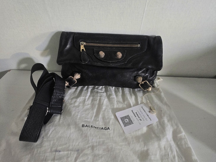 Balenciaga classic city clutch – svart läderväska