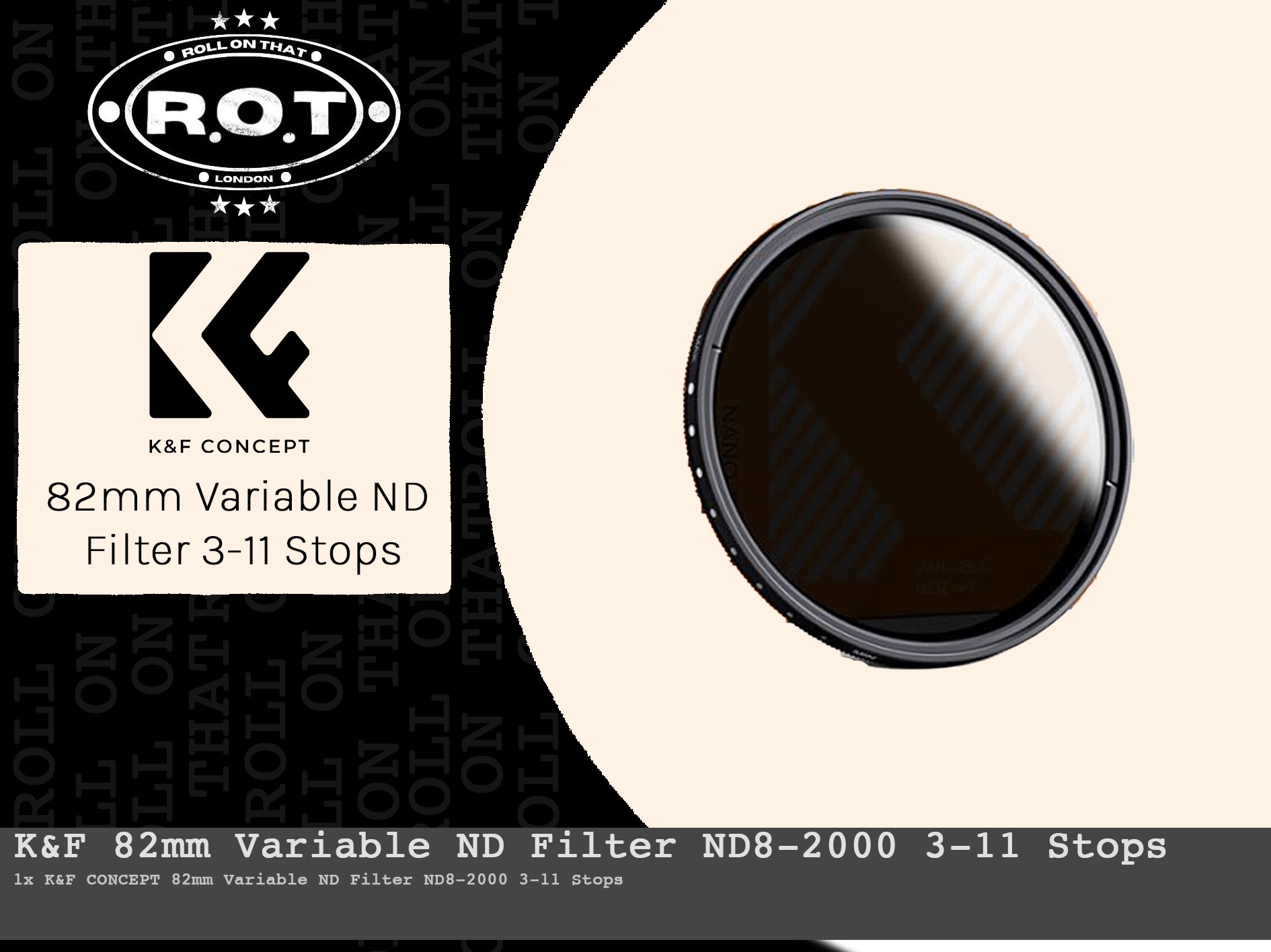K&f concept 82mm variable nd filter nd8-2000 3-11 stops