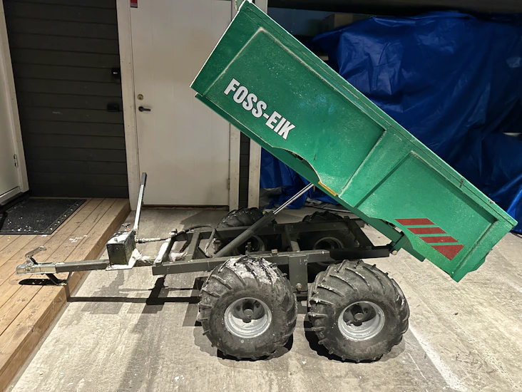 Foss -eik minidumper/ boggi henger - lastekapasitet 600kg m/hydraulisk lift