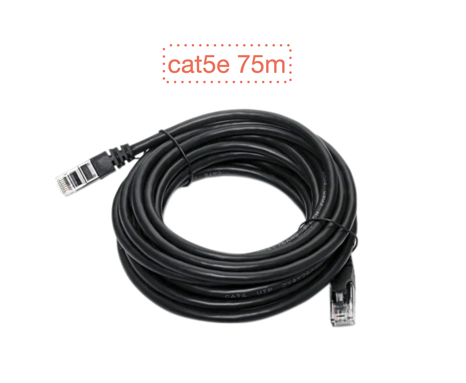 Ethernet rj45 cat5e 75m