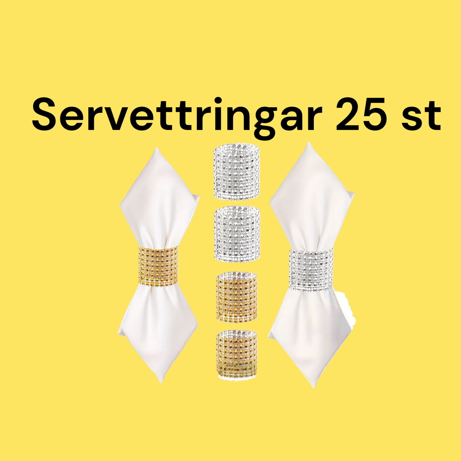 Servettringar 25 st guld eller silver