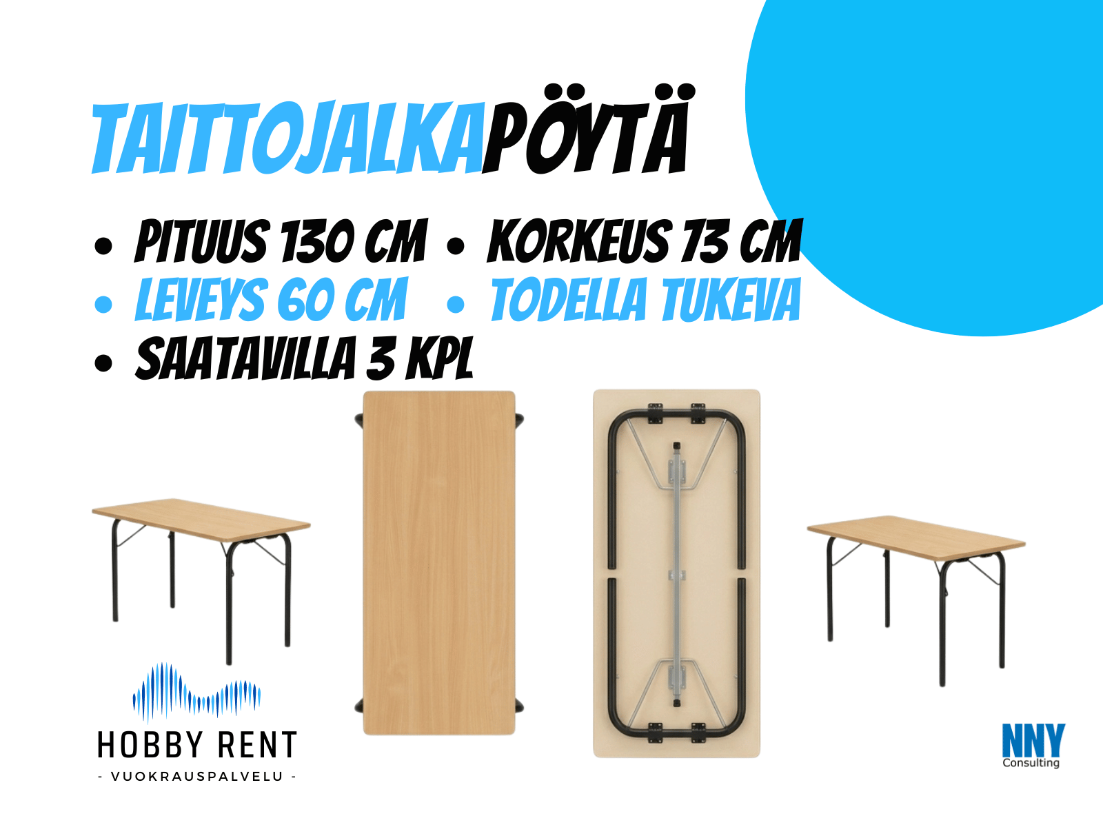 Taittojalkapöytä - isku taitto