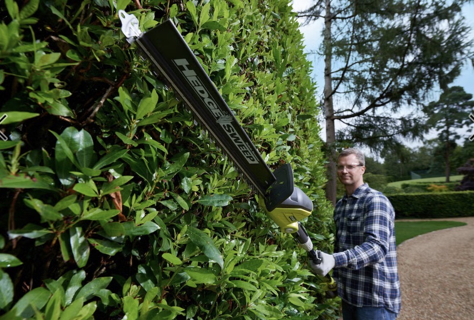 Ryobi one+ 18 v häcksax, batteridriven med långt skaft