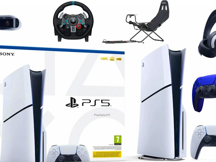 Playstation 5 med mange tilbehør