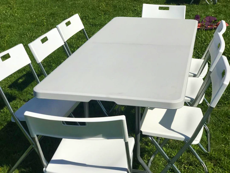 Klappbord og klappstoler - til fest / hagefest