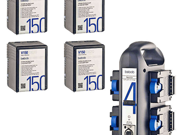 4x bebob v150micro v-mount li-ion battery 150wh + bebob charger usb + d-tap dtap