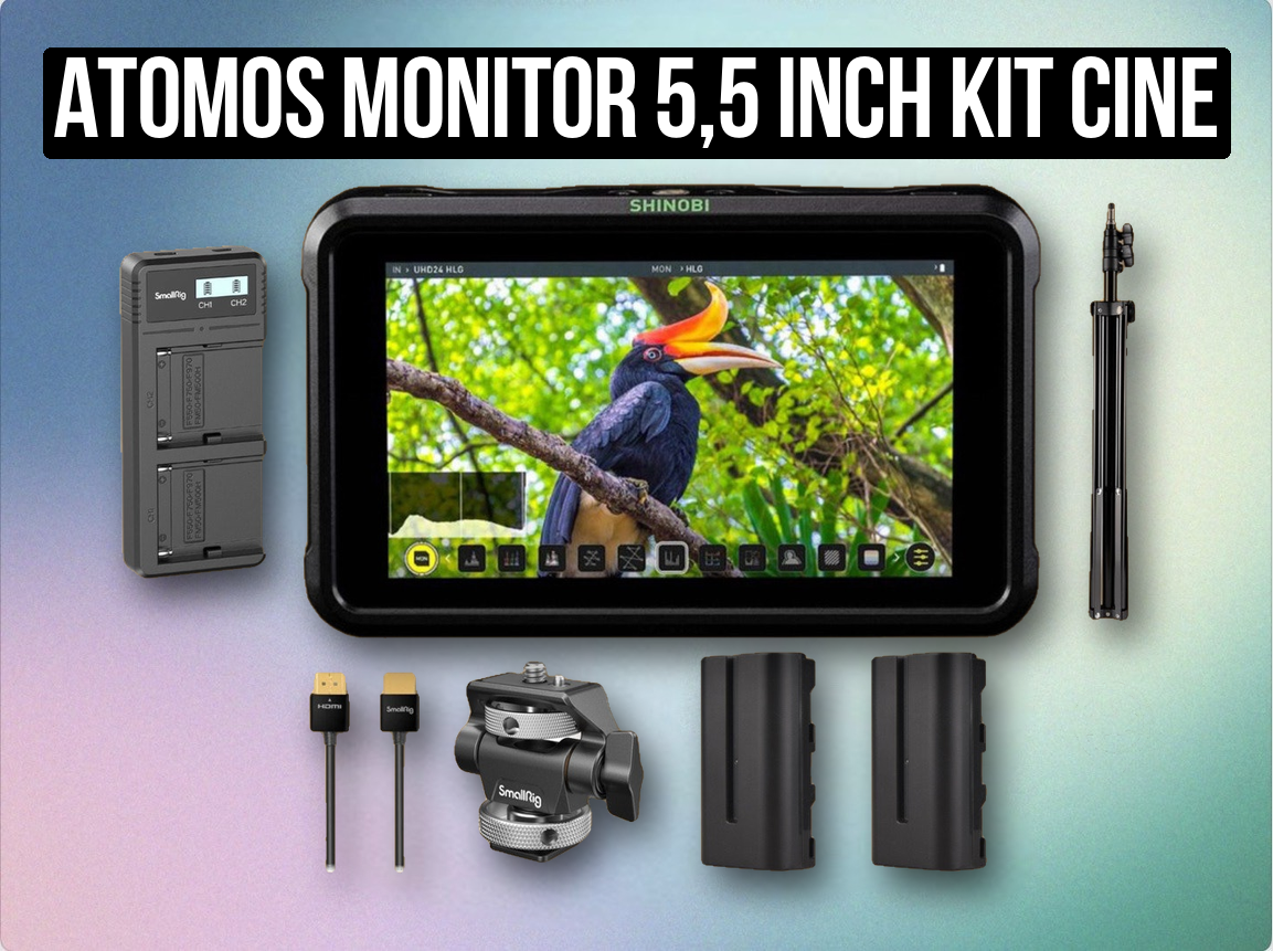 Atomos monitor 5,5 inch kit cine + stand 4k hmdi