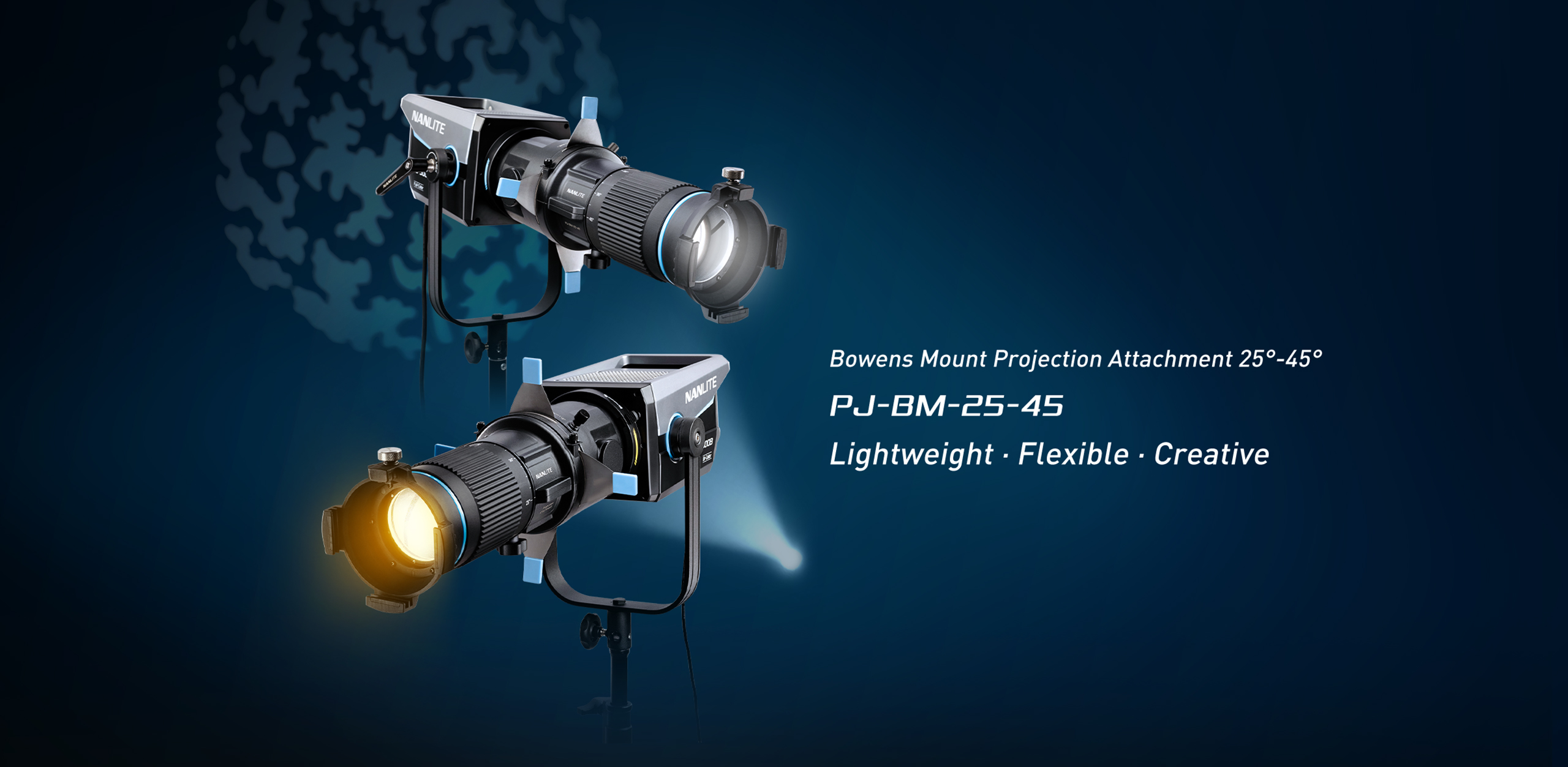 Nanlite bowens mount pj-bm-25-45 projection spotlight attachment  25-45 degree with adjustable iris diaphragm