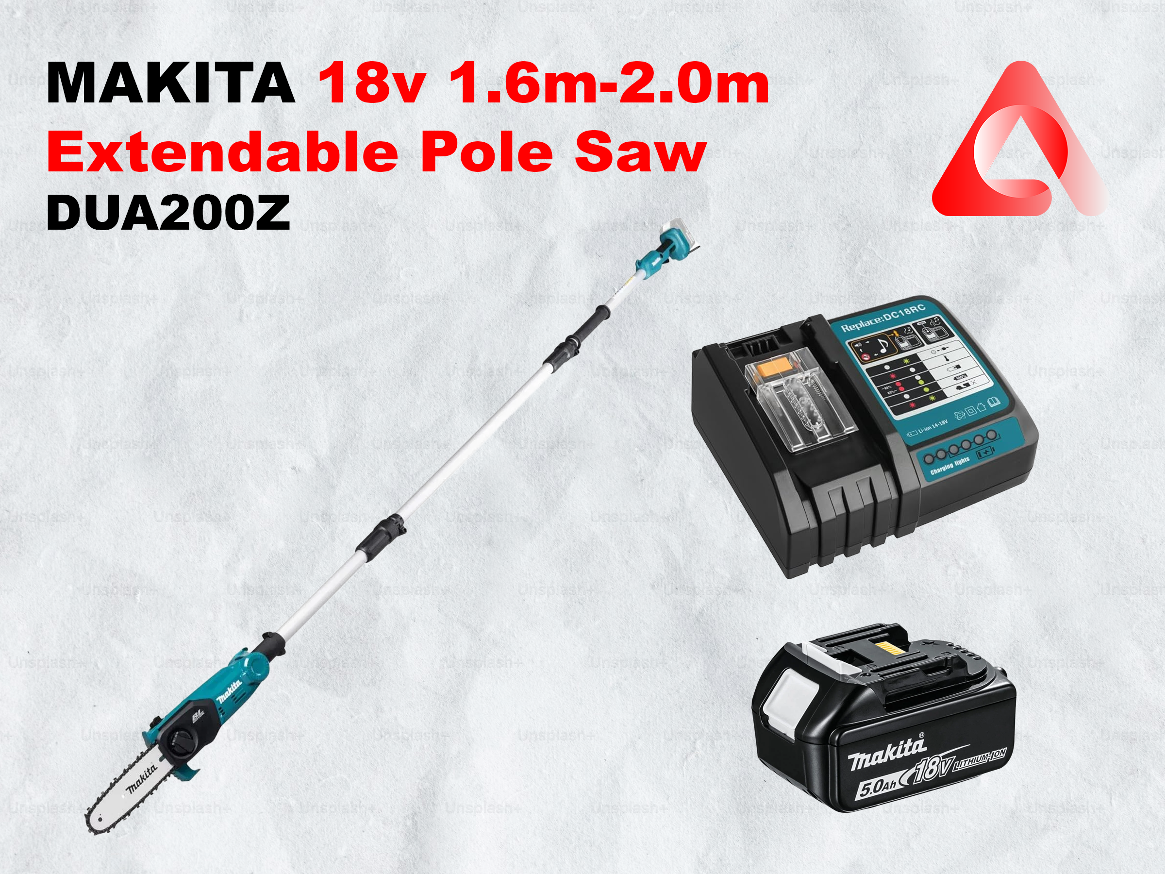 Makita 18v lxt brushless 1.6m-2.0m extendable 200mm pole saw