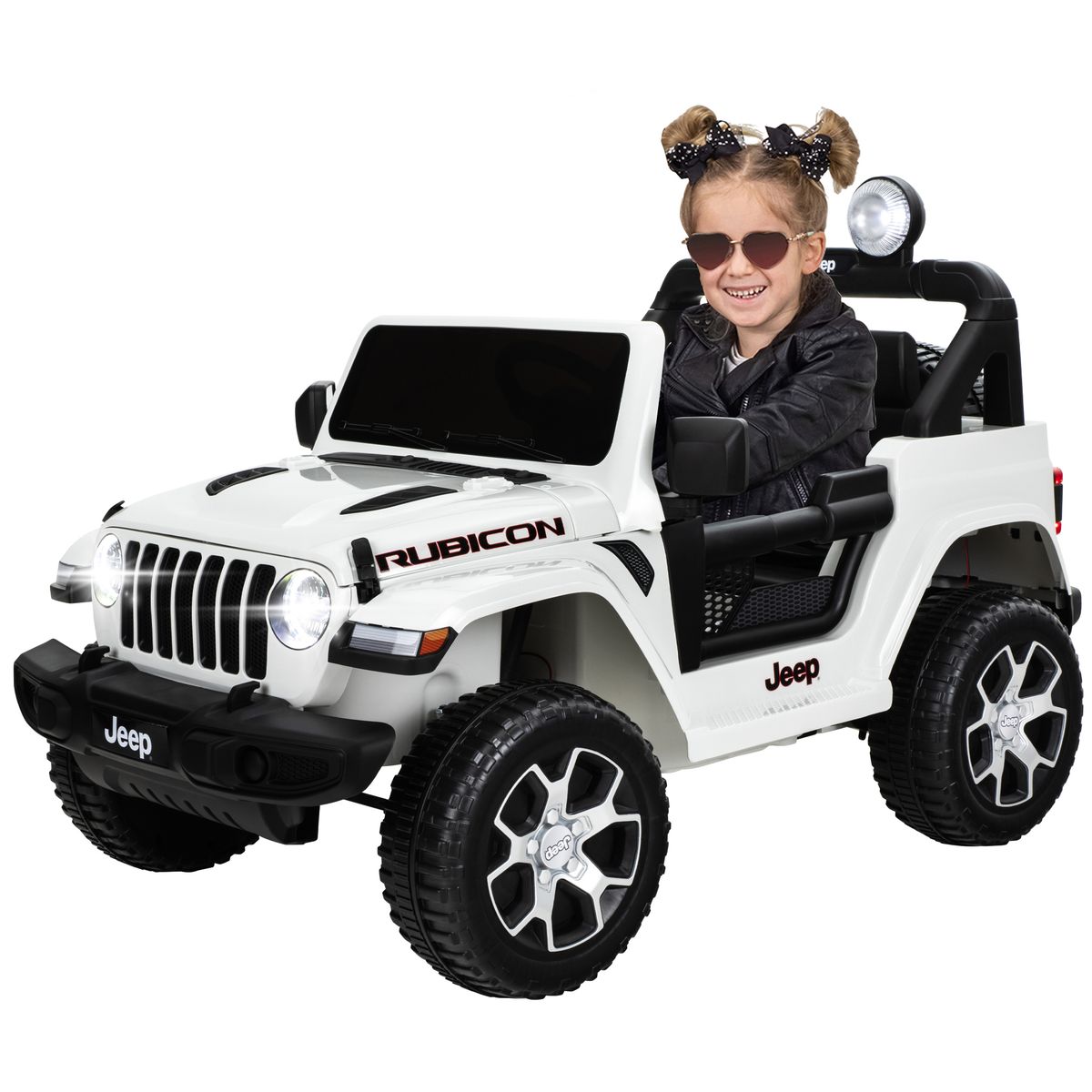 Elbil for barn - jeep wrangler rubicon - white