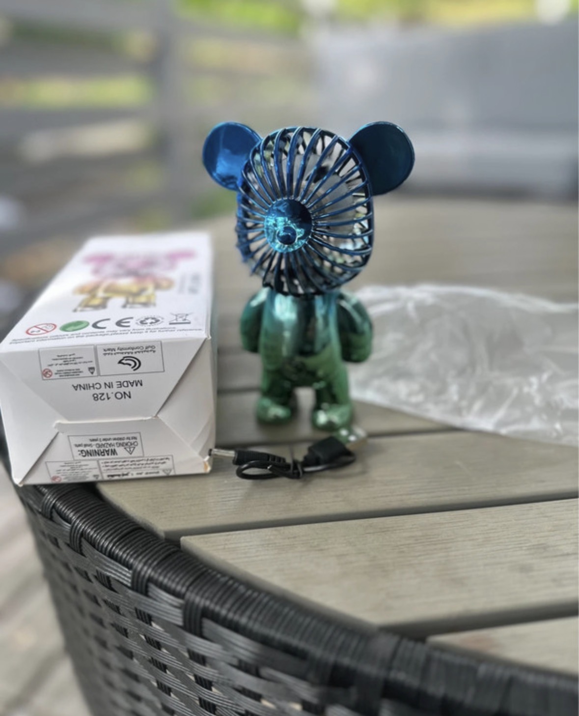 Söt nallefläkt / mini björnfläkt – usb-driven