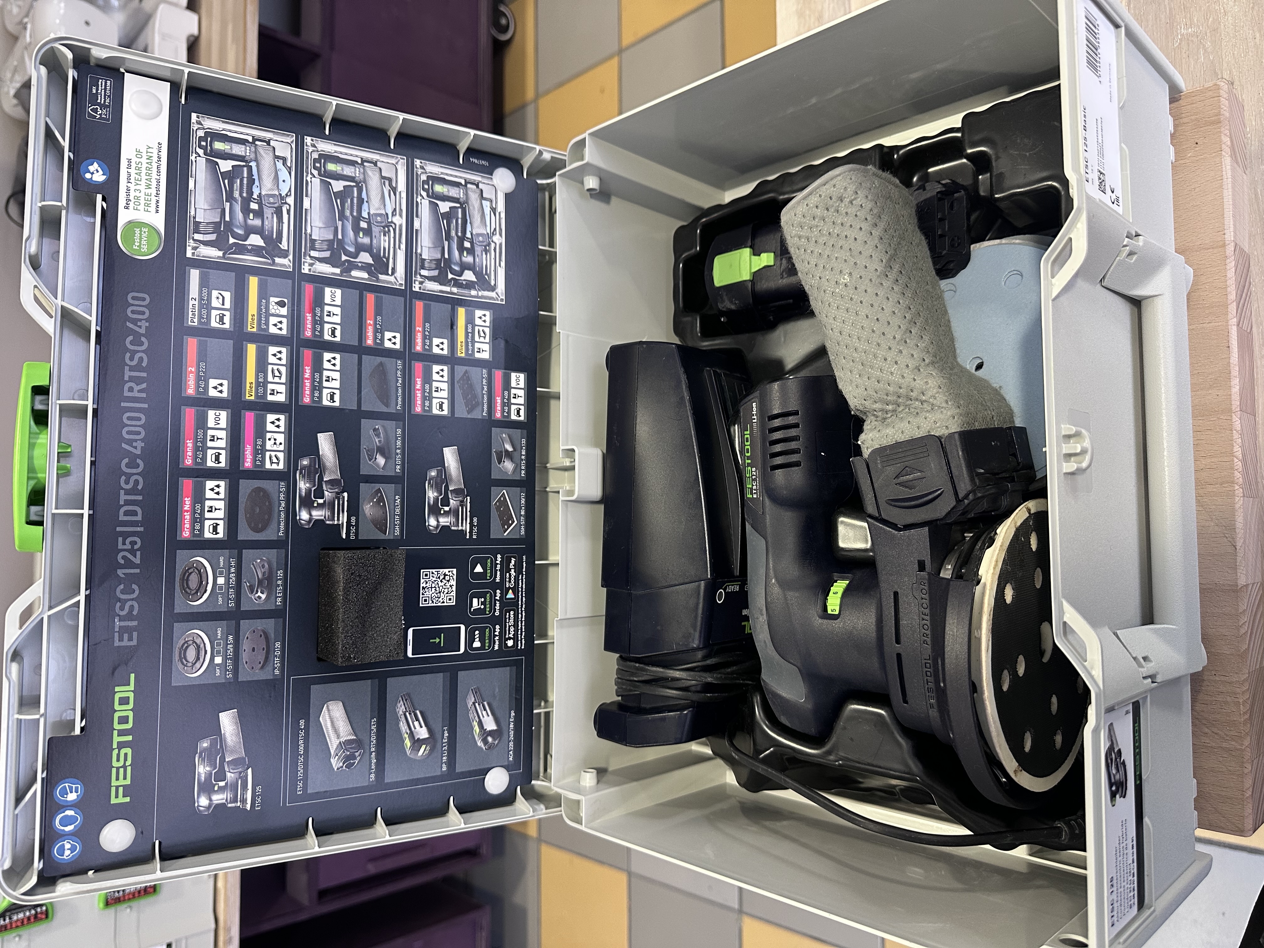 Festool batterislip rund excenter etsc 125 3,0 i-plus