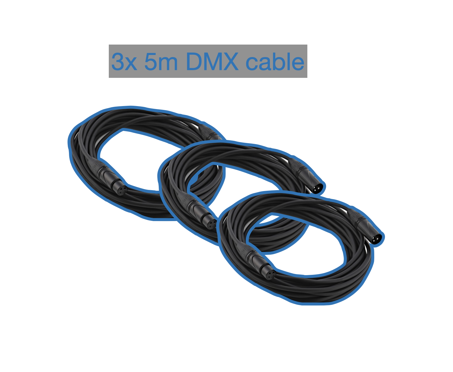 3x 5m dmx cable