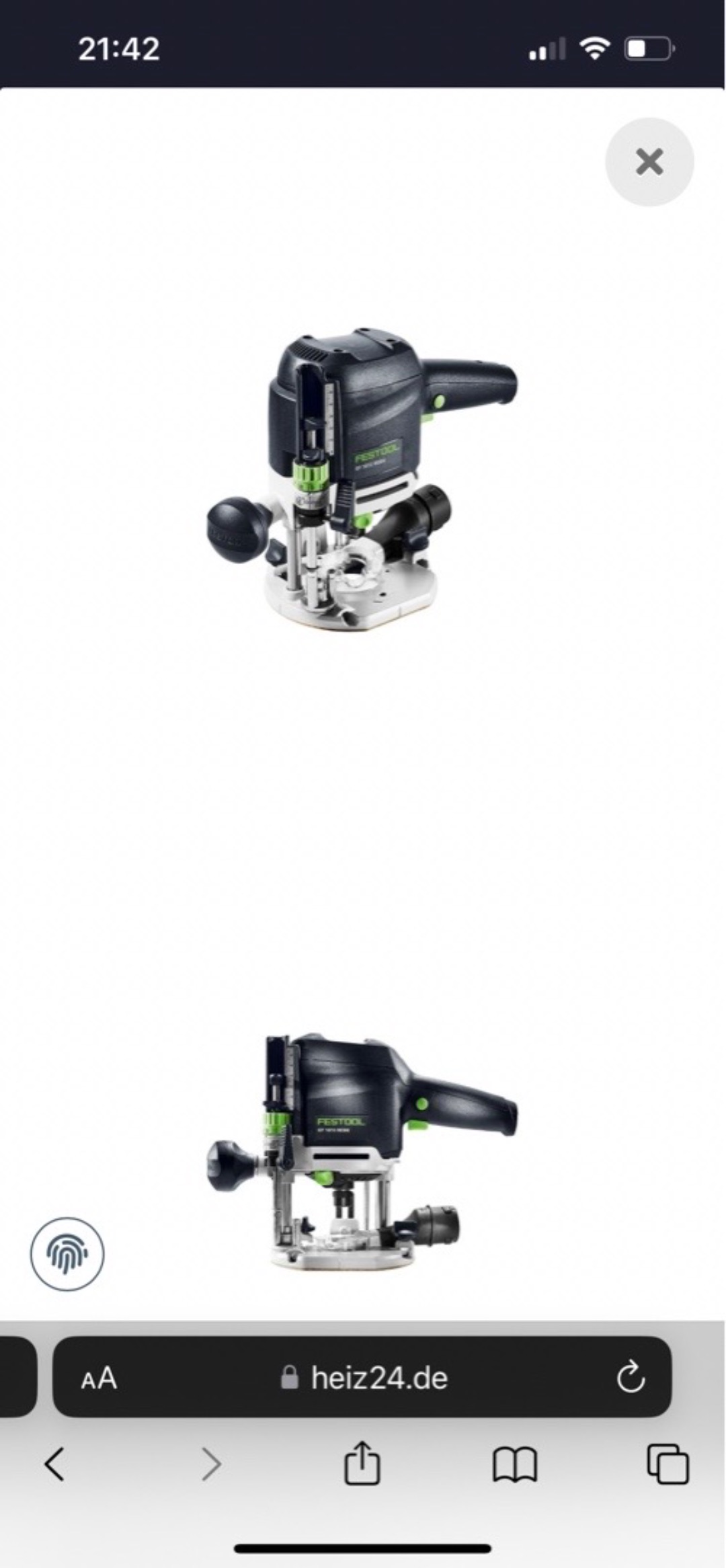 Festool håndoverfres med flere freseprofiler